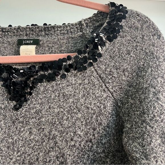 Y2K Sequin Festive Lambswool Sweater Holiday Party Winter Cozy J.Crew - Picture 4 of 7
